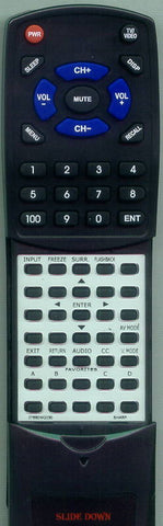 SHARP RT076B0MQ030 Replacement Remote