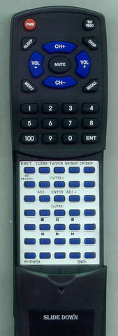 ZENITH VRE4122 Replacement Remote