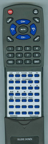 TECHWOOD RT90W0035 Replacement Remote