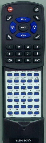 COBY RTDVD202 Replacement Remote