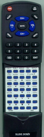 BOSS DVD7500 Replacement Remote
