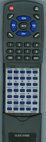 PANASONIC RTEUR7721KL0 Replacement Remote