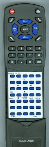 ZENITH RTN0126UD Replacement Remote