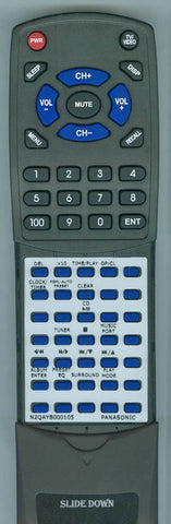 PANASONIC N2QAYB000105 Replacement Remote