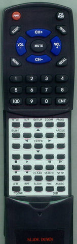 COBY TFDVD500 Replacement Remote