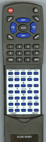 PANASONIC YEFX9992827 Replacement Remote