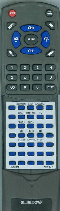 KLIPSCH 1063315 Replacement Remote