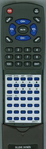 ZENITH 92400112 Replacement Remote
