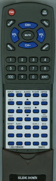 SANYO 1LB0U10B04000 Replacement Remote