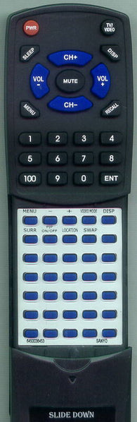 SANYO 645 000 1307 Replacement Remote