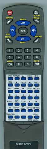 OPPO DIGITAL RTBDP103 Replacement Remote