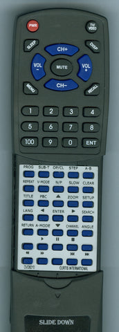 CURTIS INTERNATIONAL RTDVD6010 Replacement Remote