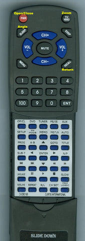 CURTIS INTERNATIONAL DVD6019B Replacement Remote