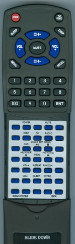 GPX HC208B Replacement Remote
