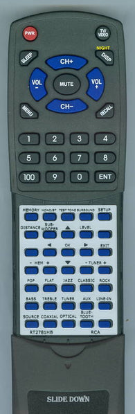 RCAINSERT RTRT2781HB Replacement Remote