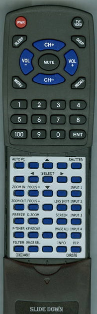 CHRISTIE 00300344601 Replacement Remote