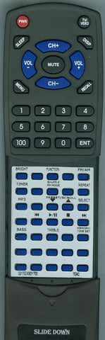 TEAC RT02170DX90I1700 Replacement Remote
