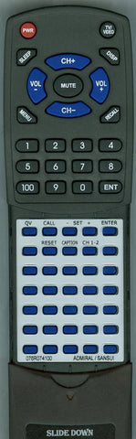 ADMIRAL RT076R074100 Replacement Remote