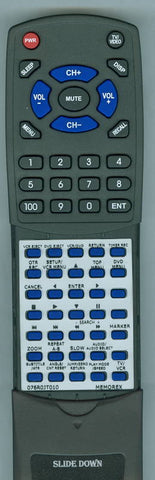MEMOREX RT076R0JT010 Replacement Remote
