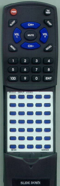 AUDIOVOX RT0891940 Replacement Remote
