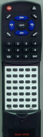 ZENITH 12400032 Replacement Remote