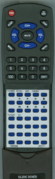 ZENITH VRS51 Replacement Remote