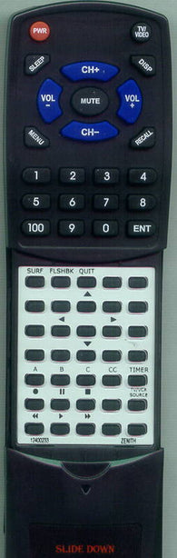 ZENITH Z27X74W Replacement Remote