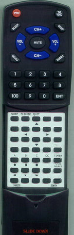 ZENITH H27F46DT Replacement Remote