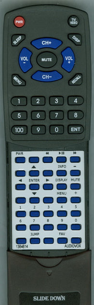 AUDIOVOX XMAS100 Replacement Remote