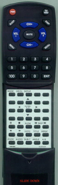 AUDIOVOX RT136B3683 Replacement Remote