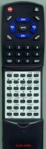 SONY HCDRXD10AV Replacement Remote