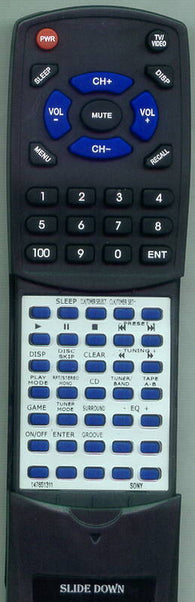 SONY HCDRG20 Replacement Remote