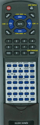 SONYINSERT 147651411 Replacement Remote
