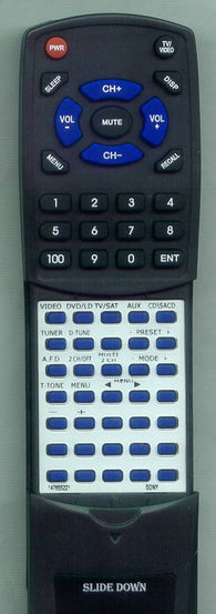 SONY STRDB870 Replacement Remote