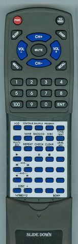 SONY 1-476-601-12 Replacement Remote