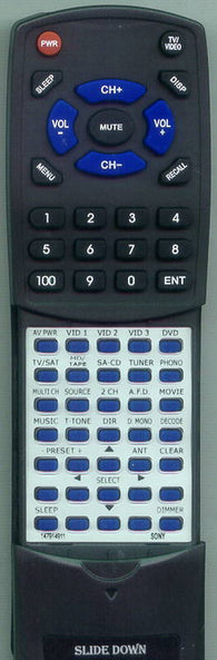 SONY STRDE898 Replacement Remote