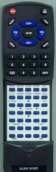 SONY HTDDW780 Replacement Remote