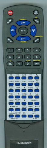 SONYINSERT RMAAU154 Replacement Remote