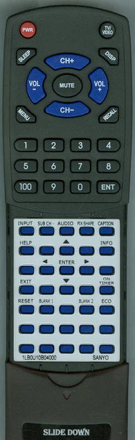 SANYO RT1LB0U10B04000 Replacement Remote