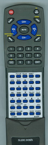 SHARPINSERT LC50P7000U Replacement Remote