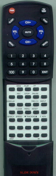 GE 13TVR70WHITE Replacement Remote