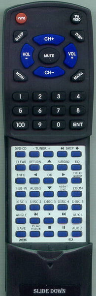 RCA 265085 Replacement Remote