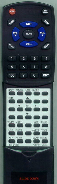 AUDIOVOX FPE4207HR Replacement Remote