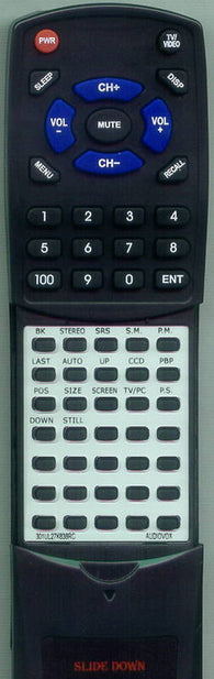 AUDIOVOX RT301UL27K638RC Replacement Remote