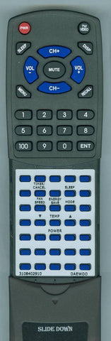 DAEWOO RT3108402910 Replacement Remote
