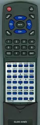 PHILIPS DVDR7717 Replacement Remote