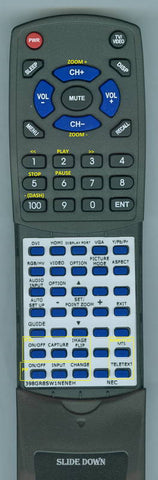 NECINSERT MULTISYNC P801 SST Replacement Remote