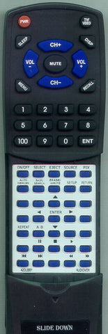 AUDIOVOX PROVD8 Replacement Remote