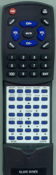 AUDIOVOX PROVE8 Replacement Remote