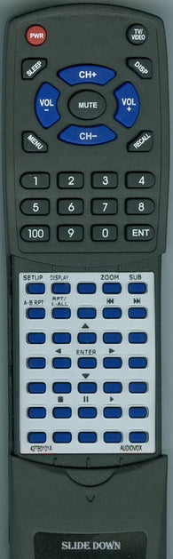 AUDIOVOX RT42TB0101A Replacement Remote